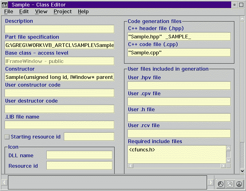 Figure 12. Class Editor
