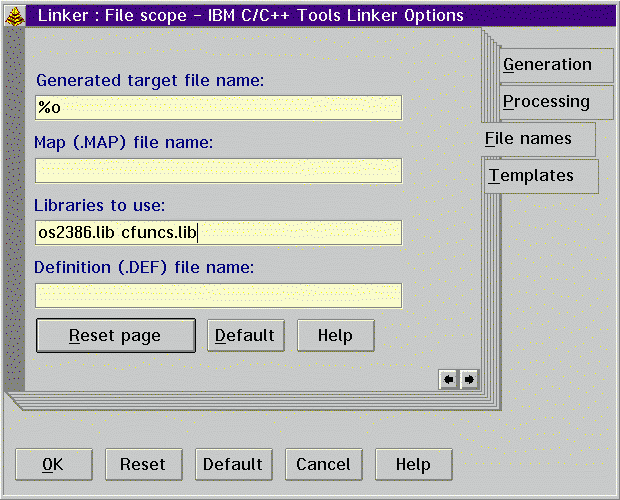Figure 13. Linker Settings Notebook